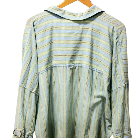 American Eagle Outfitters Womens Striped Button-Up Over-Size Shirt - Picture 3 of 4